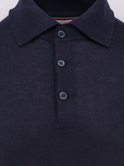 Cashmere and cotton polo shirt thumbnail