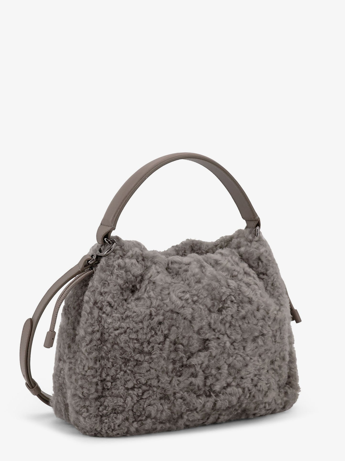 Bucket Mellow Small shearling Fuzzy bucket bag