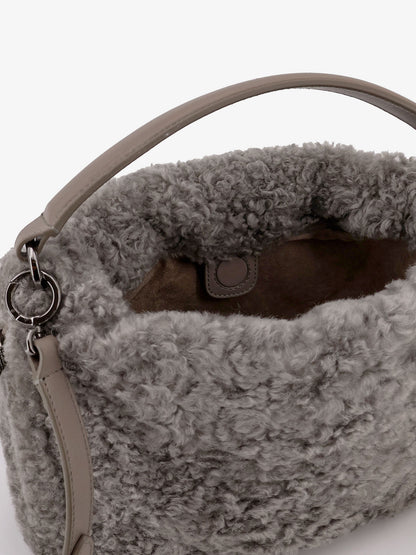 Bucket Mellow Small shearling Fuzzy bucket bag thumbnail