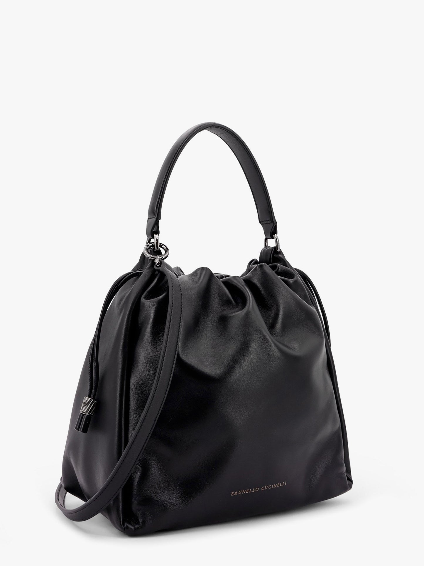 Bucket Mellow leather bucket bag with Monili detail