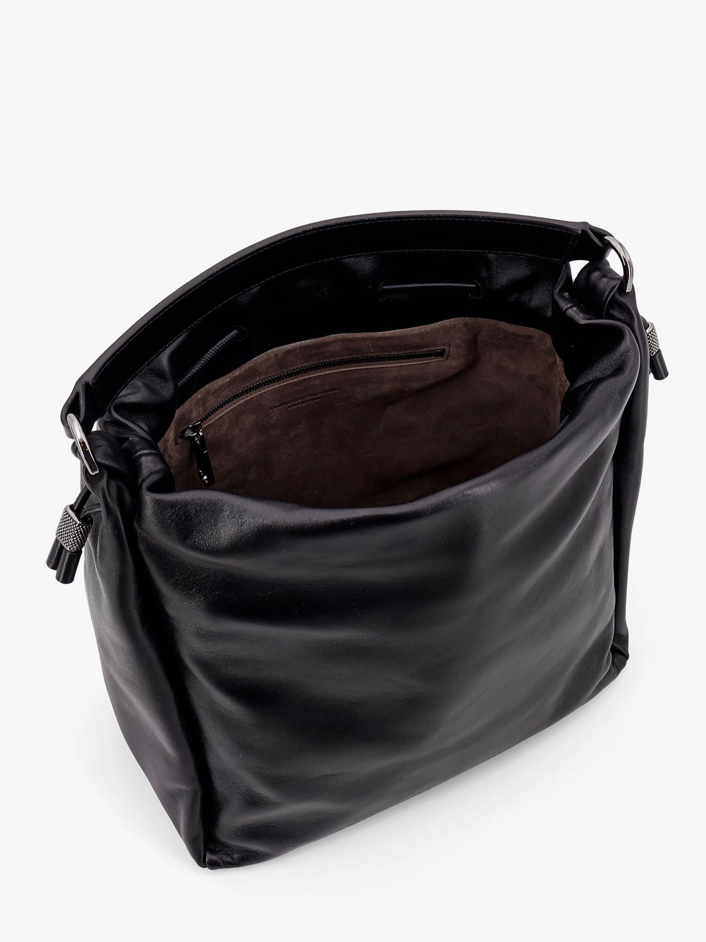 Bucket Mellow leather bucket bag with Monili detail