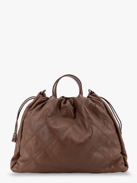 Mellow quilted leather shopper bag with Monile