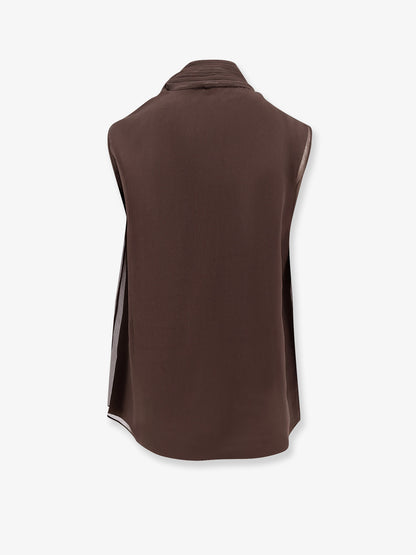 Crispy silk top with lavallière and Monili thumbnail