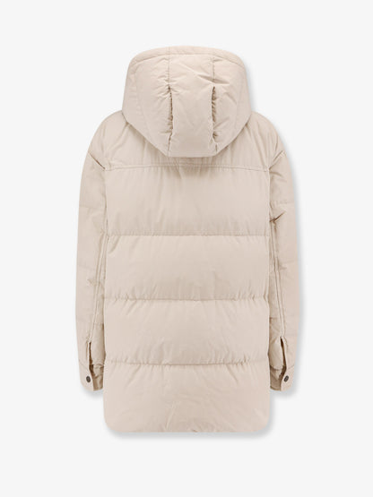 Nylon and cotton hooded down jacket thumbnail