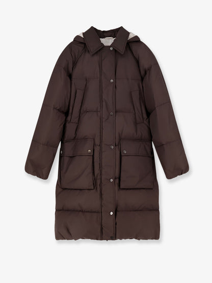 Nylon and cotton long down jacket thumbnail