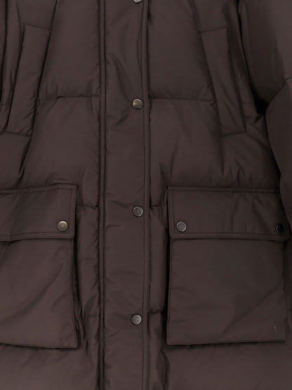 Nylon and cotton long down jacket thumbnail
