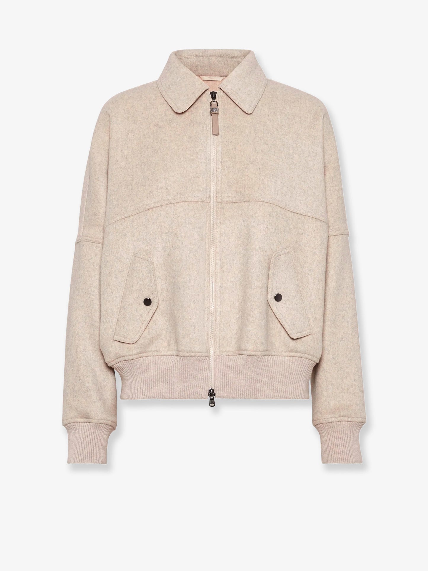 Double cashmere and wool cloth bomber