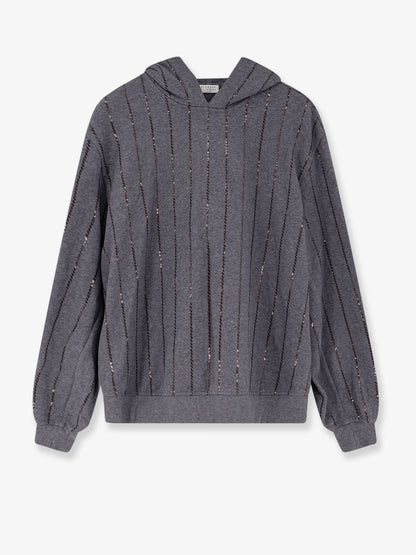 Dazzling chalk stripe embroidery cotton sweatshirt thumbnail