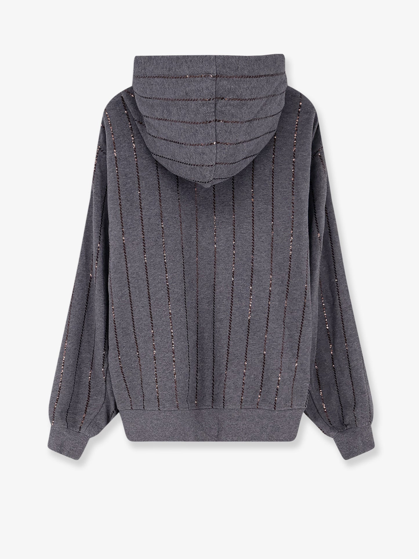 Dazzling chalk stripe embroidery cotton sweatshirt