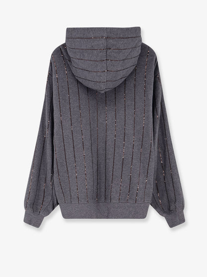 Dazzling chalk stripe embroidery cotton sweatshirt thumbnail