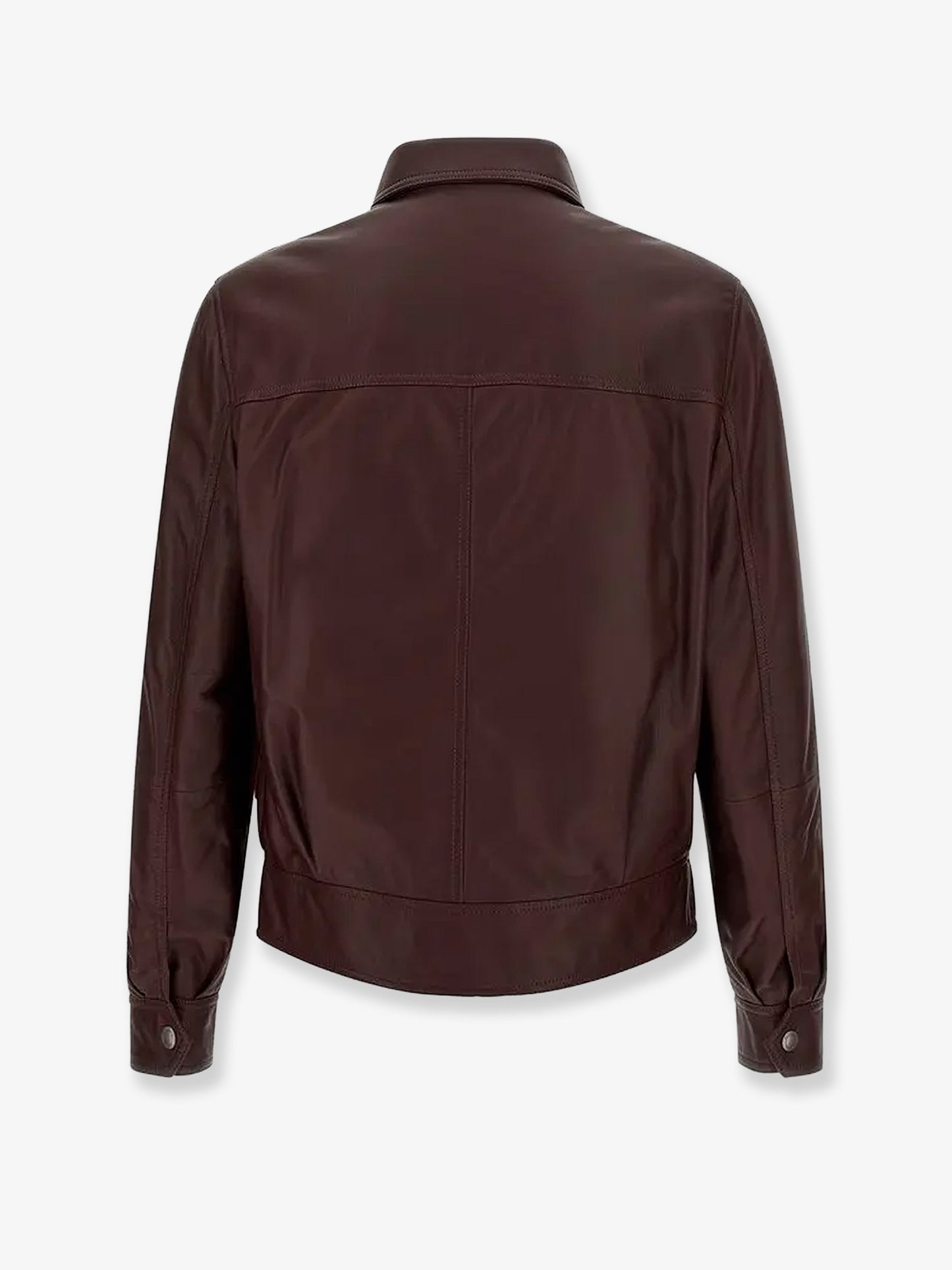 Leather bomber with padding
