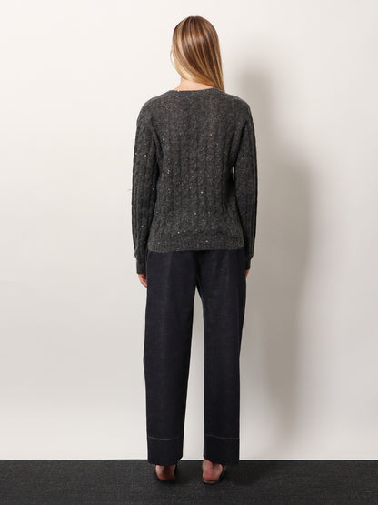 Wool blend sweater with all-over sequins thumbnail