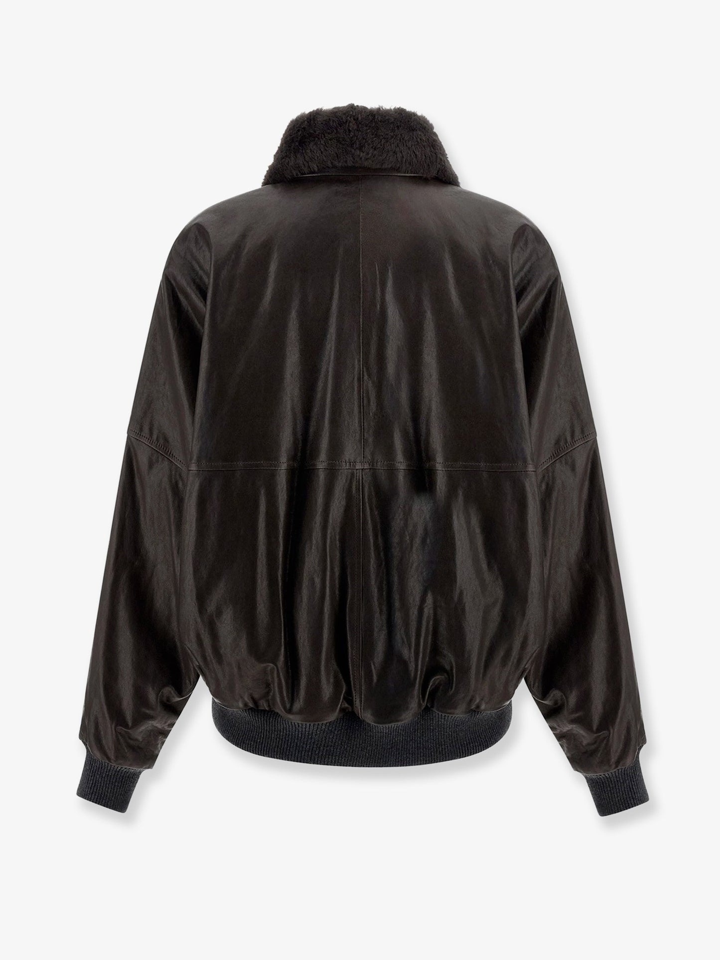 Aviator leather bomber