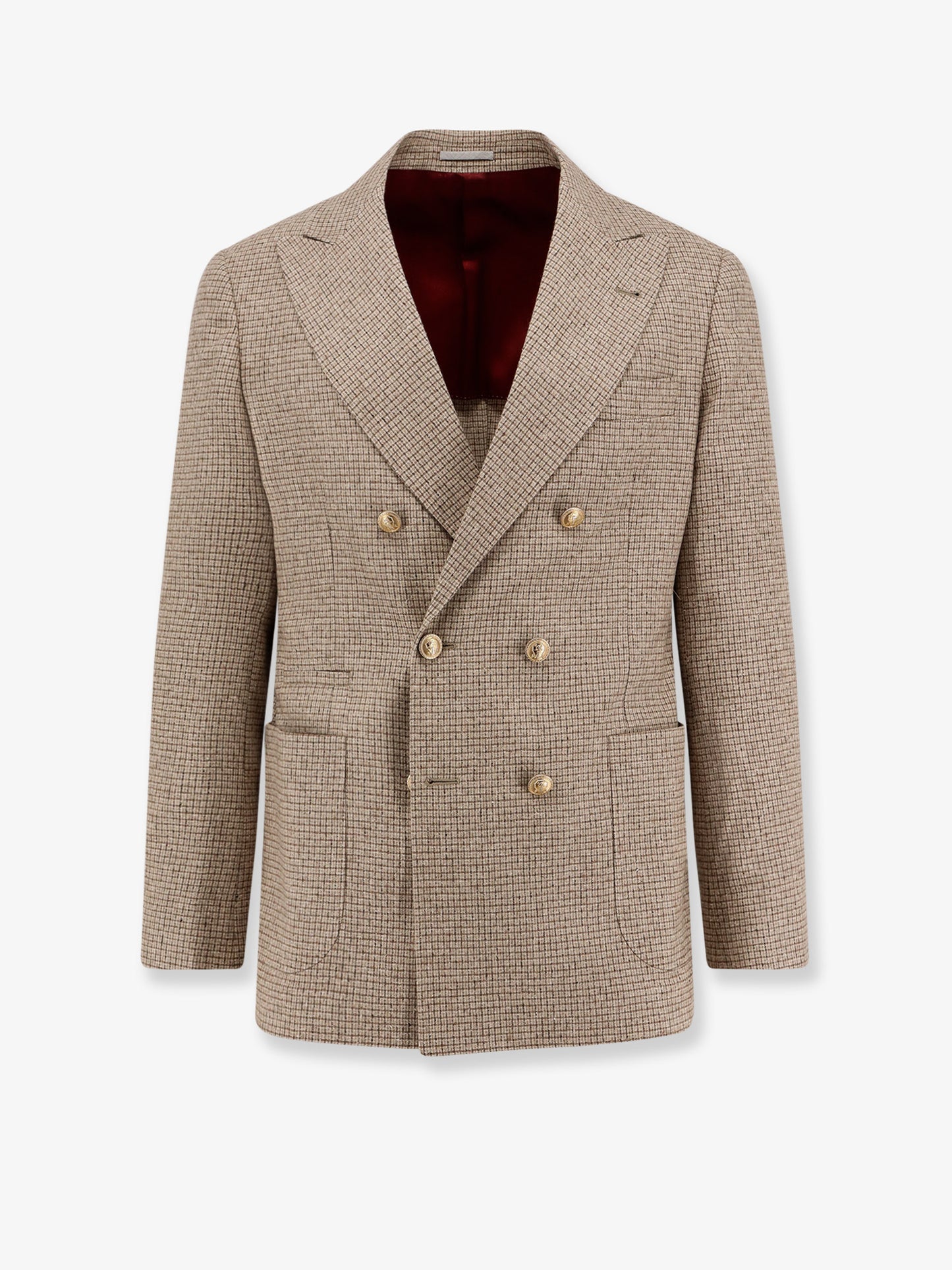 Silk, wool and cashmere double-breasted blazer