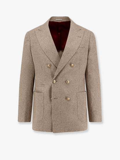 Silk, wool and cashmere double-breasted blazer thumbnail
