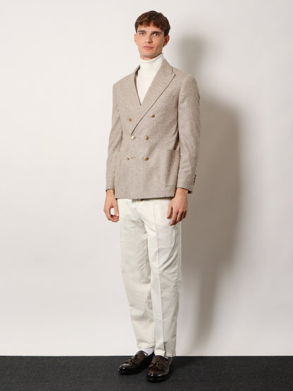 Silk, wool and cashmere double-breasted blazer thumbnail