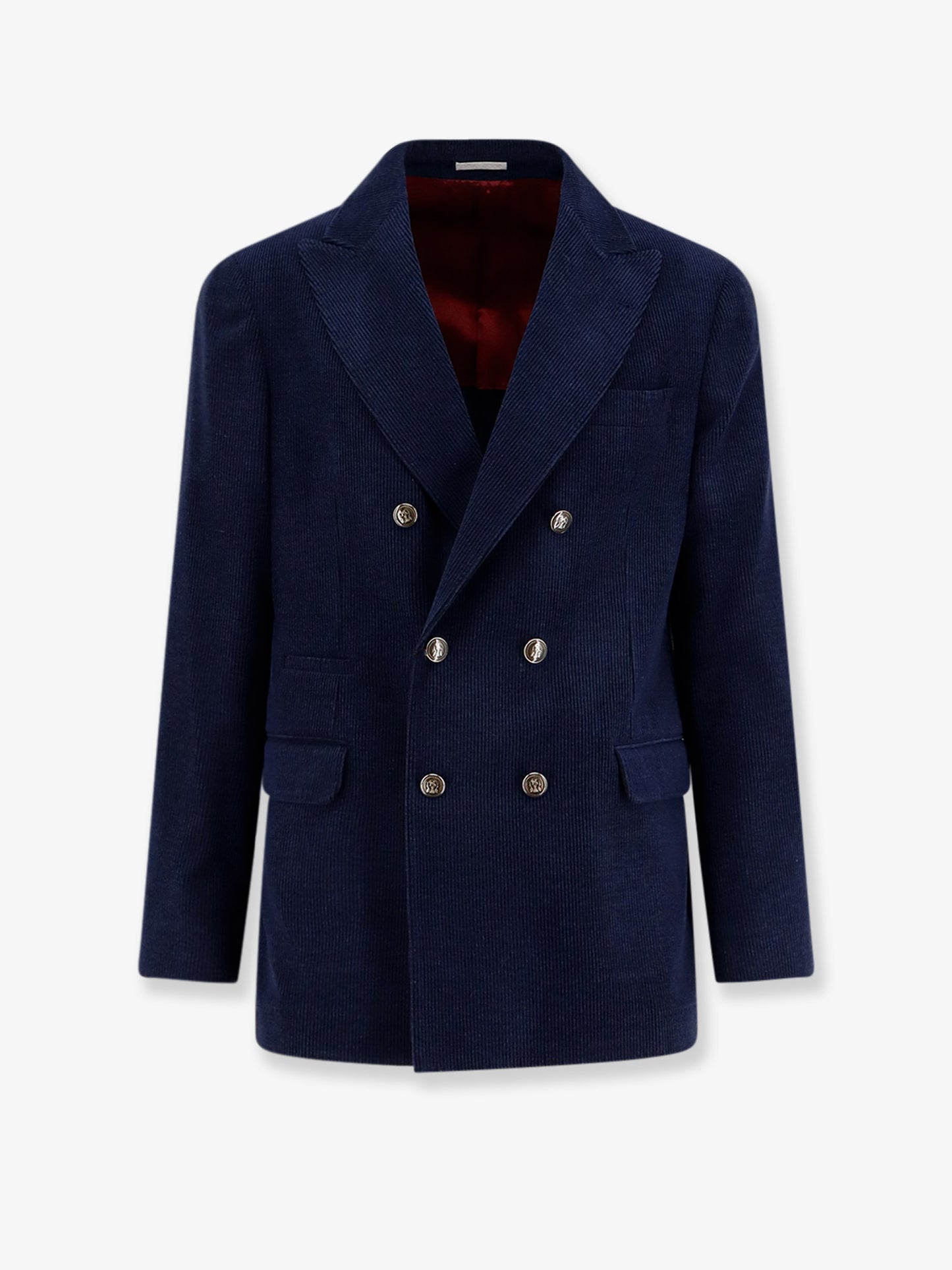 Deconstructed one-and-a-half-breasted corduroy blazer