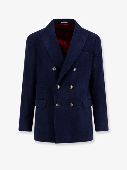 Deconstructed one-and-a-half-breasted corduroy blazer thumbnail