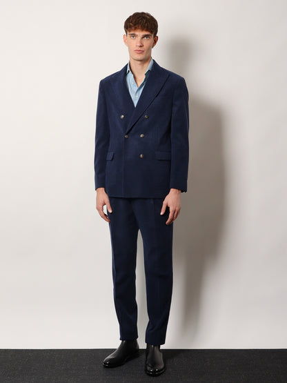 Deconstructed one-and-a-half-breasted corduroy blazer thumbnail