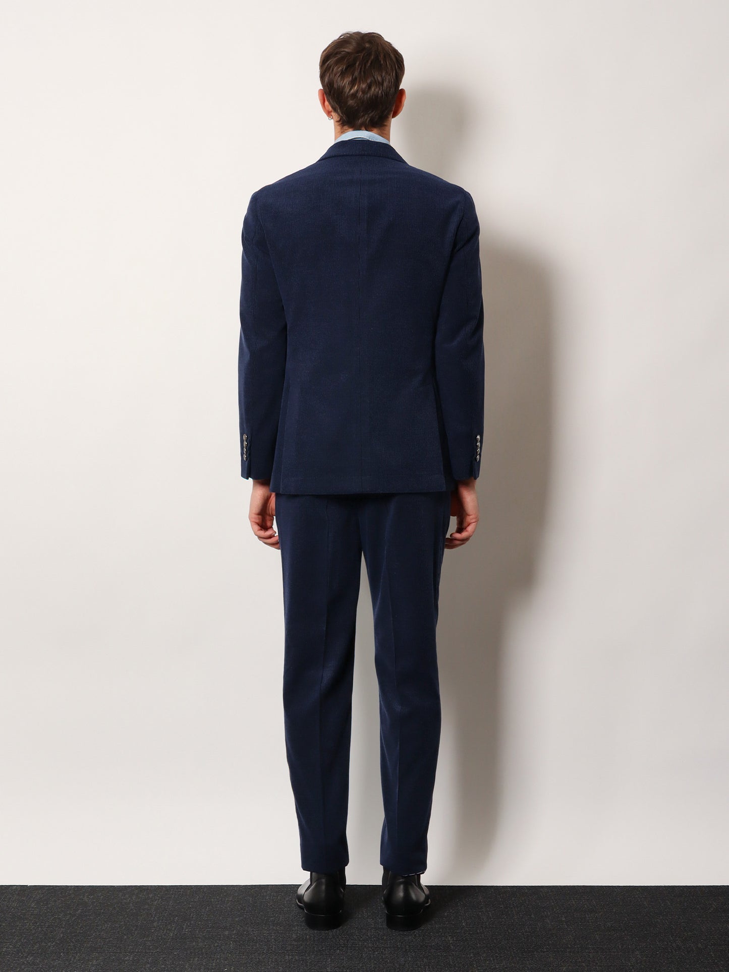 Deconstructed one-and-a-half-breasted corduroy blazer