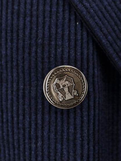 Deconstructed one-and-a-half-breasted corduroy blazer thumbnail