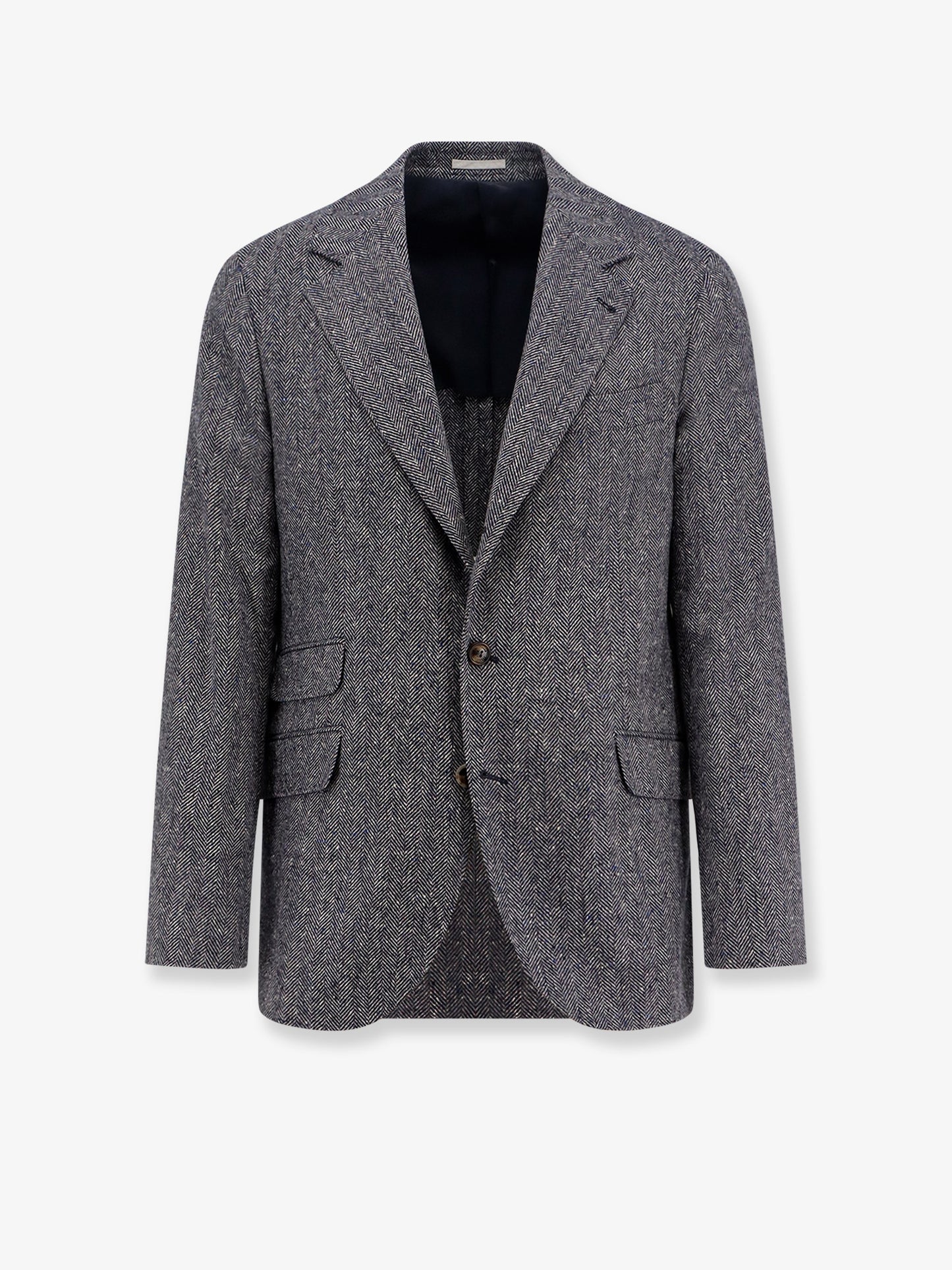 Herringbone wool and cashmere blazer