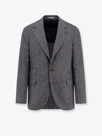 Herringbone wool and cashmere blazer thumbnail