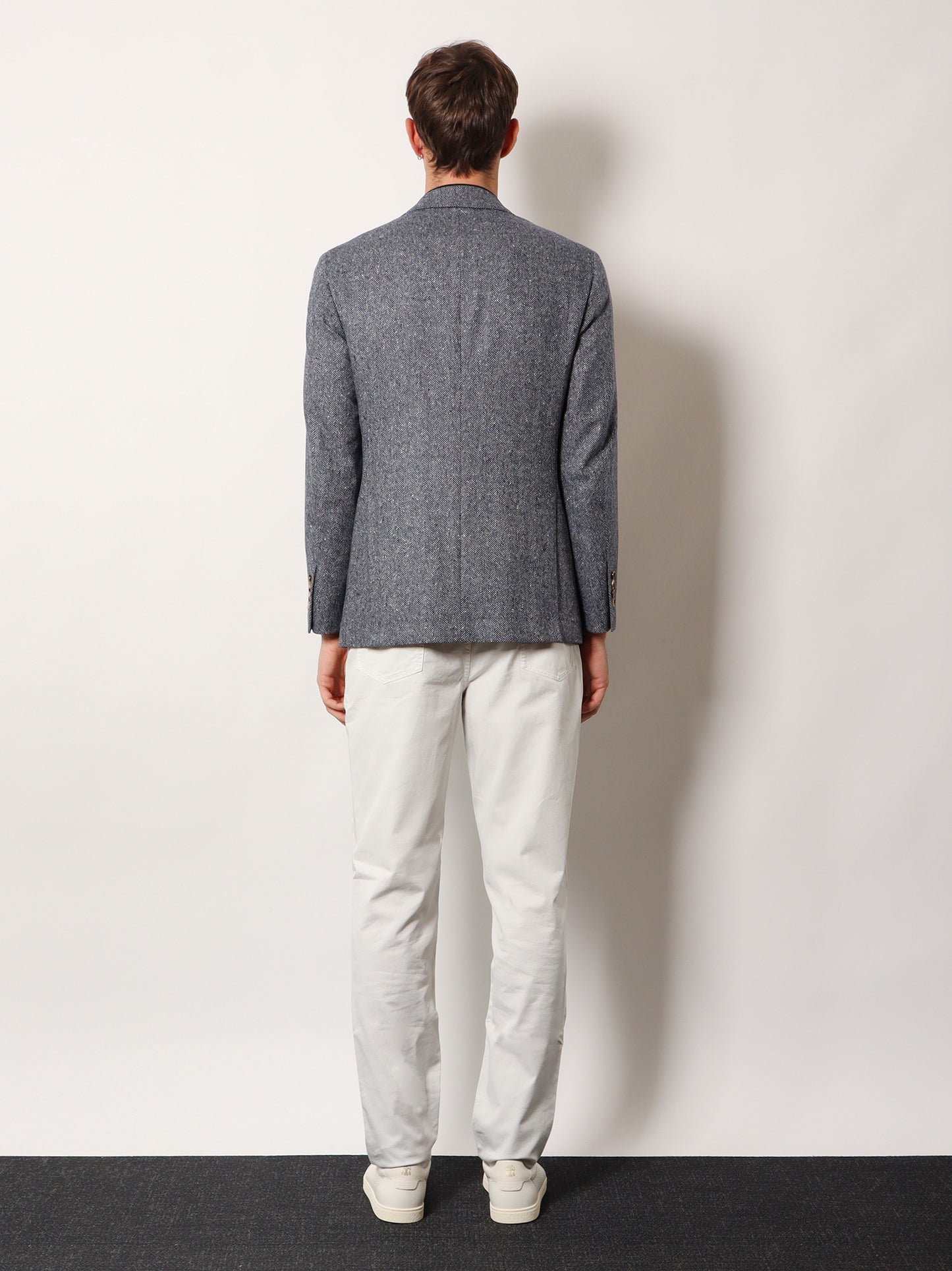 Herringbone wool and cashmere blazer