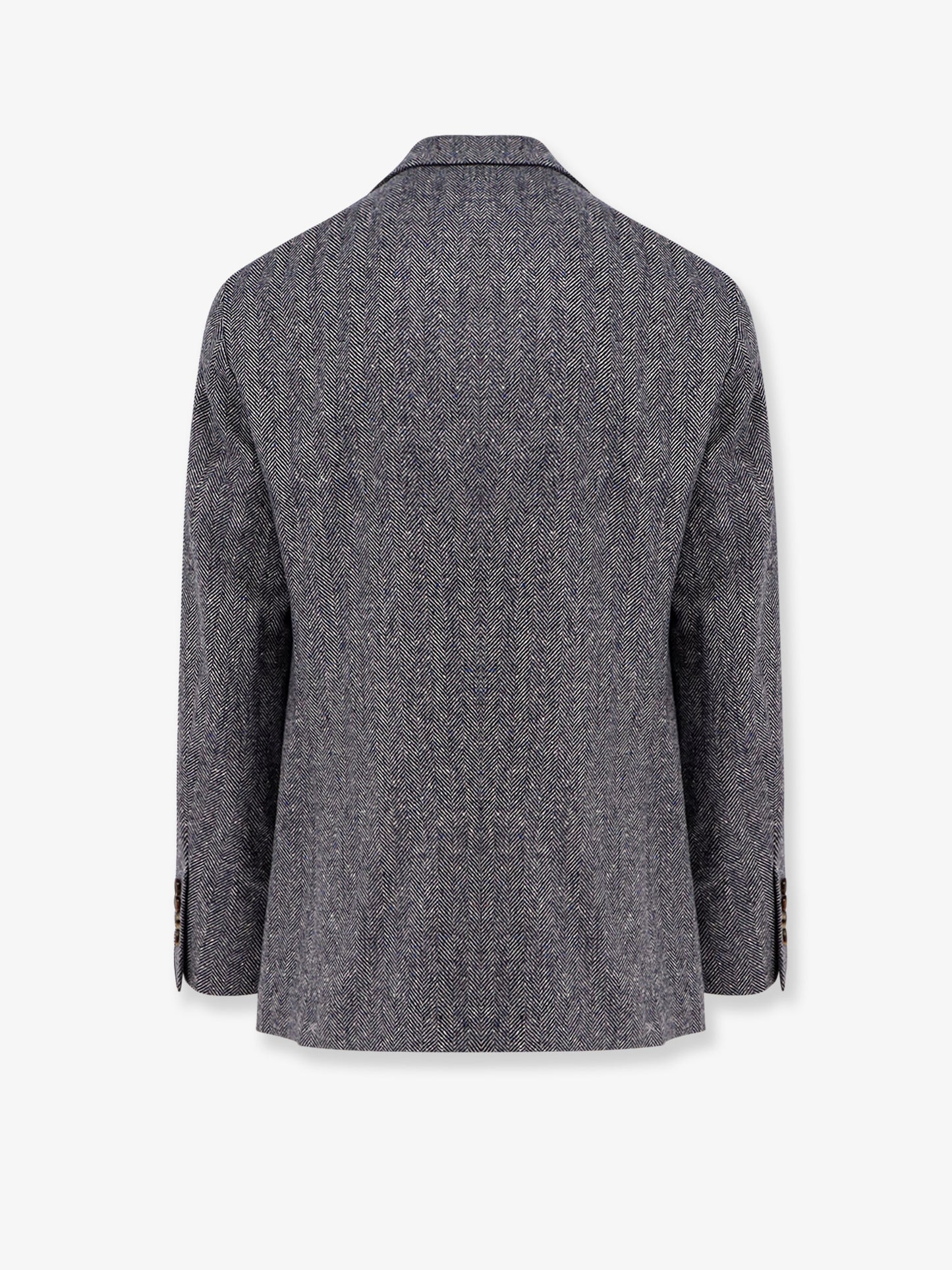 Herringbone wool and cashmere blazer