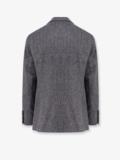 Herringbone wool and cashmere blazer thumbnail