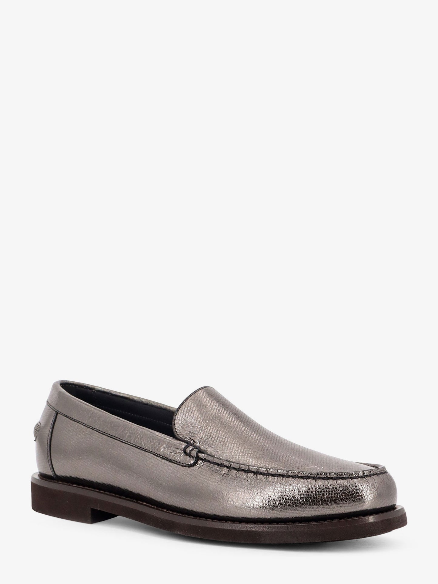 Penny laminated leather loafer