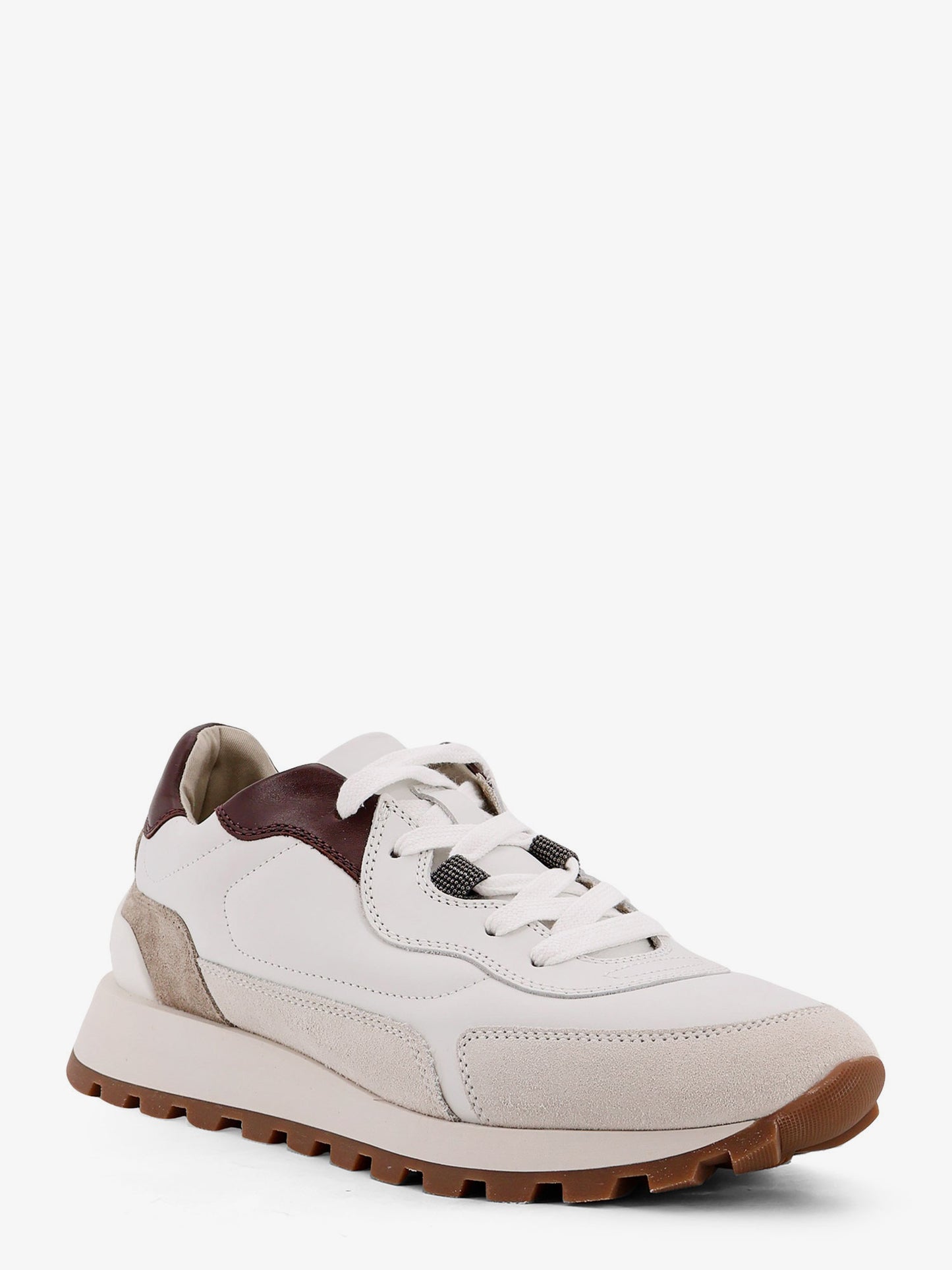Low-top leather sneakers with Monili detail