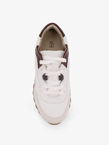Low-top leather sneakers with Monili detail thumbnail