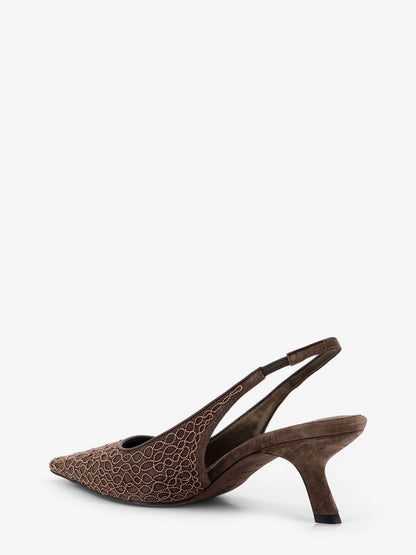 Suede slingback pumps with Monili decoration thumbnail