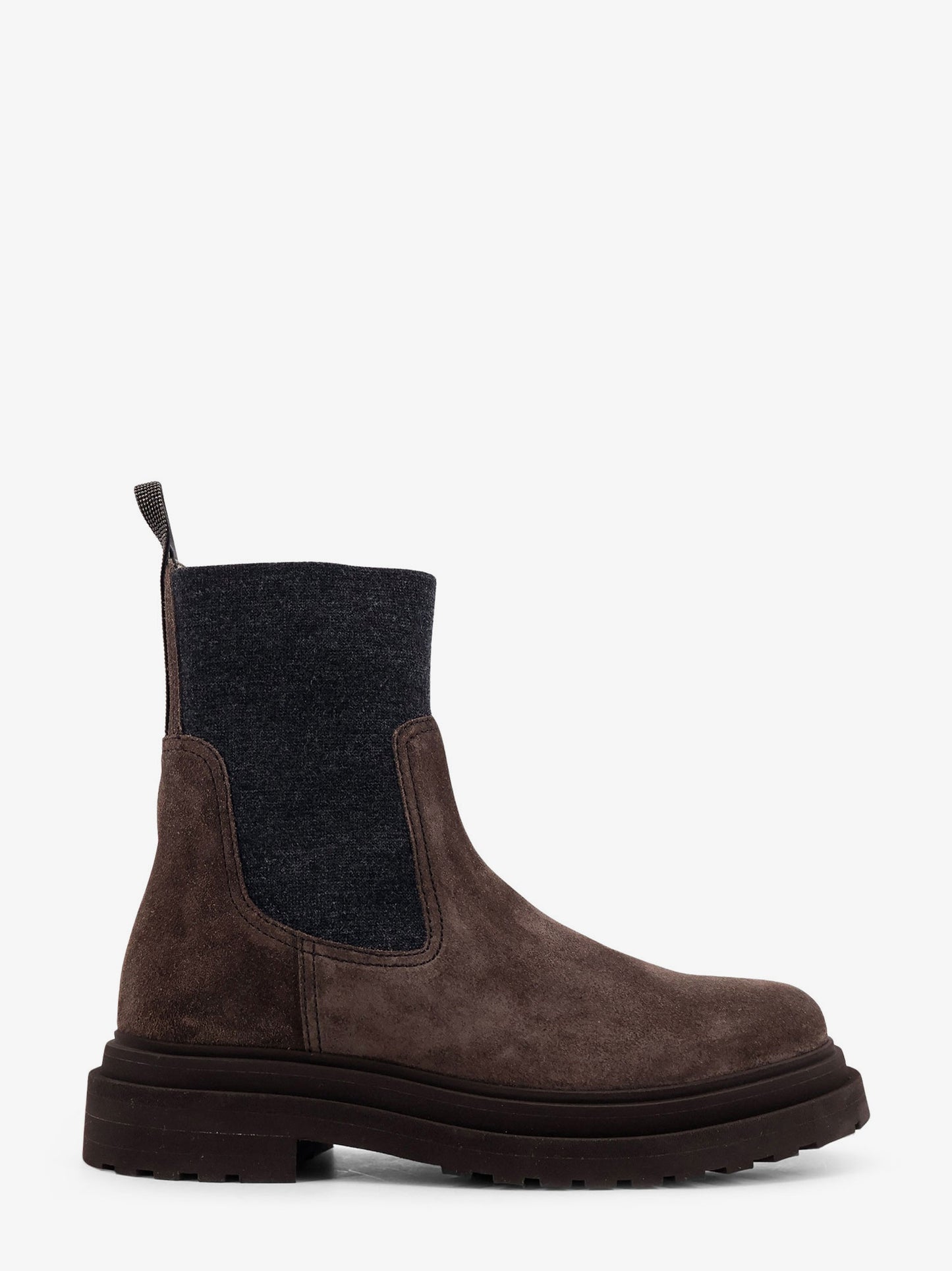 Suede ankle boots with Monili detail