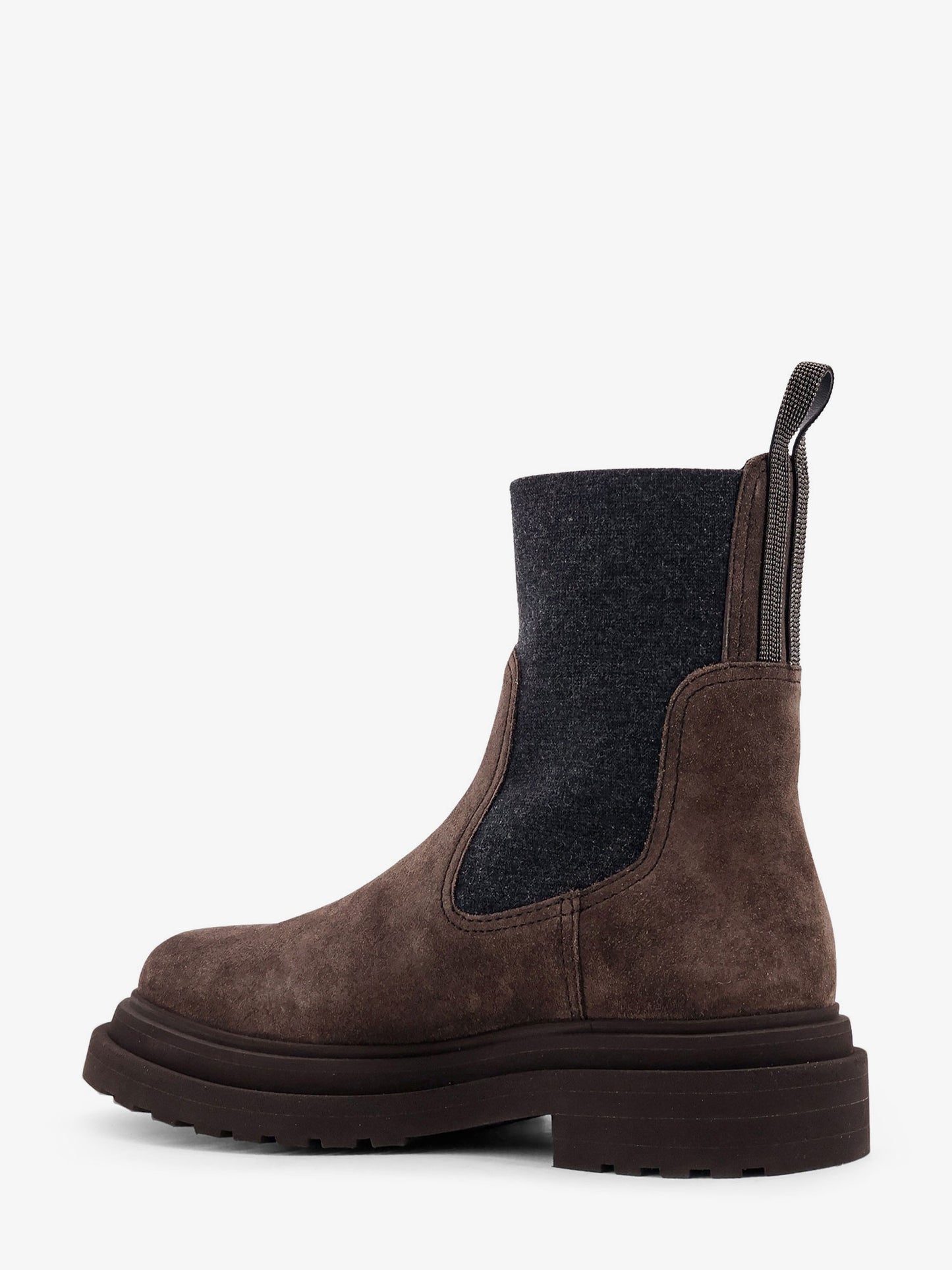 Suede ankle boots with Monili detail