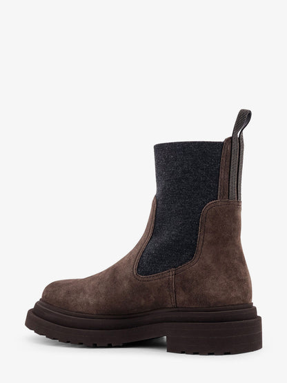 Suede ankle boots with Monili detail thumbnail