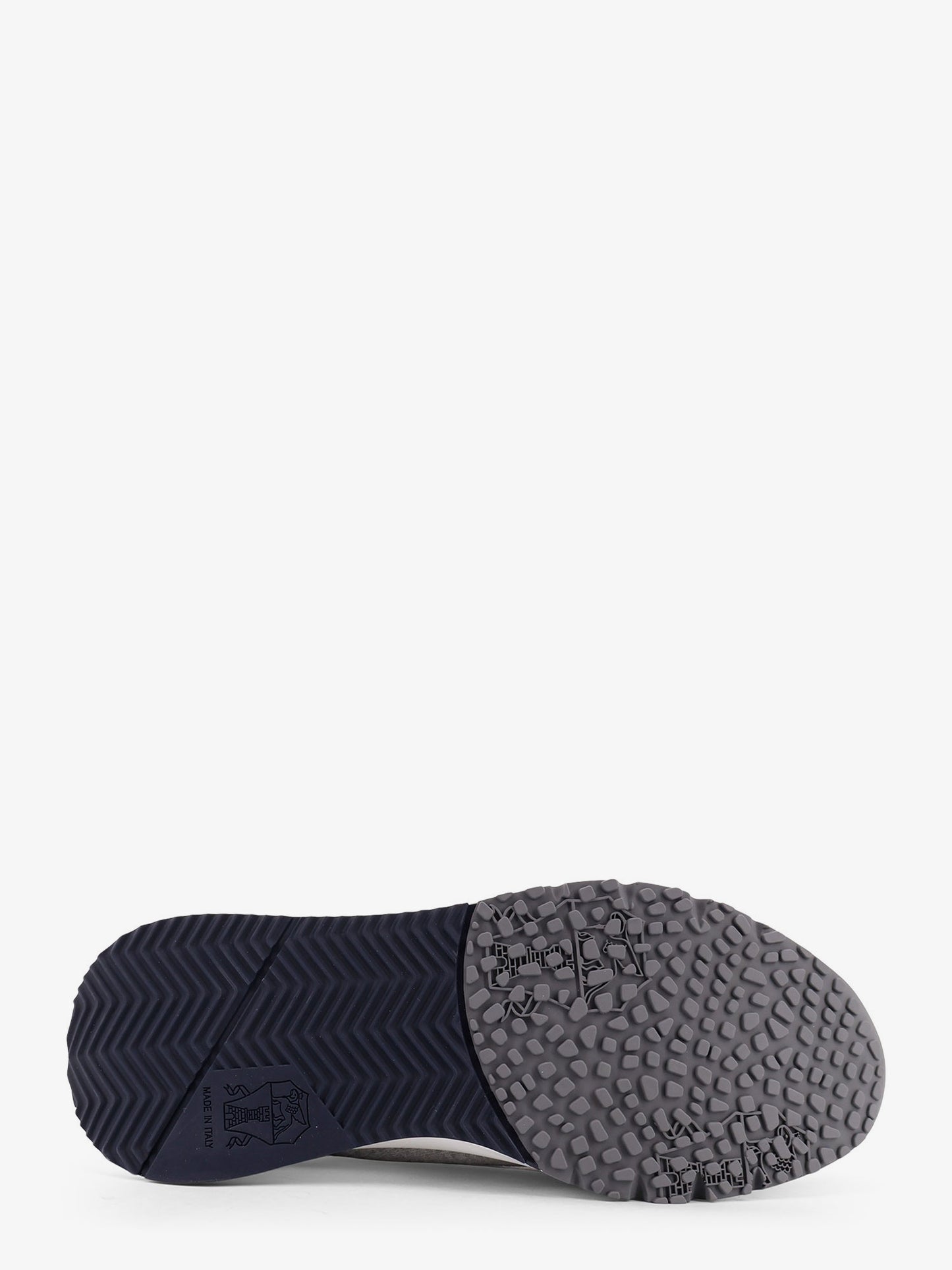 Low-top cotton knit and leather sneakers