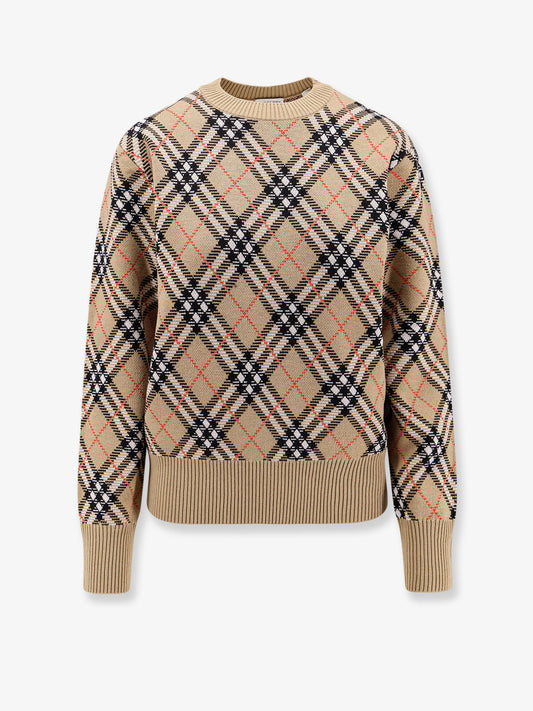 Wool sweater with Burberry Check motif