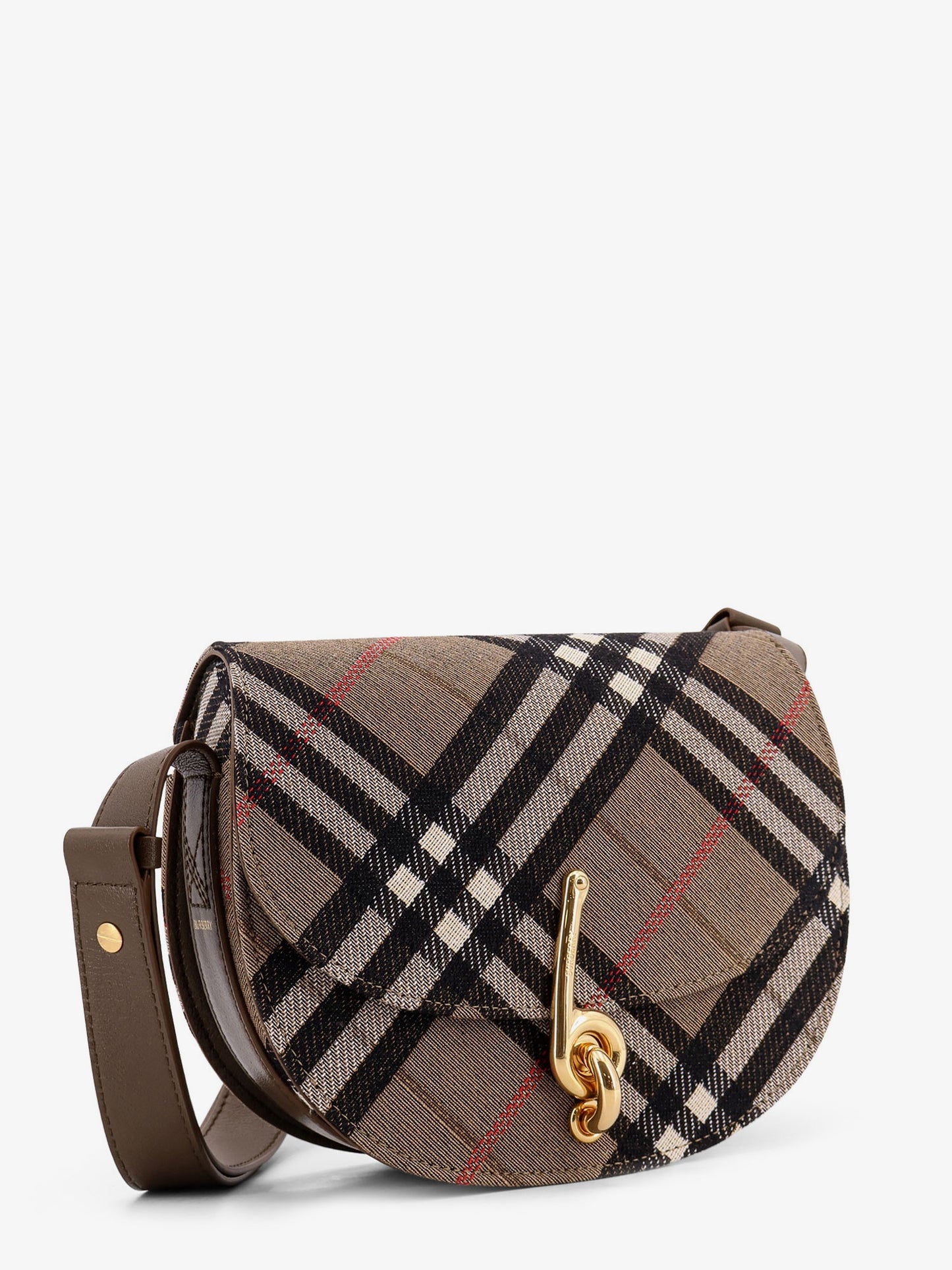 Bridle Canvas and Leather Check Shoulder Bag