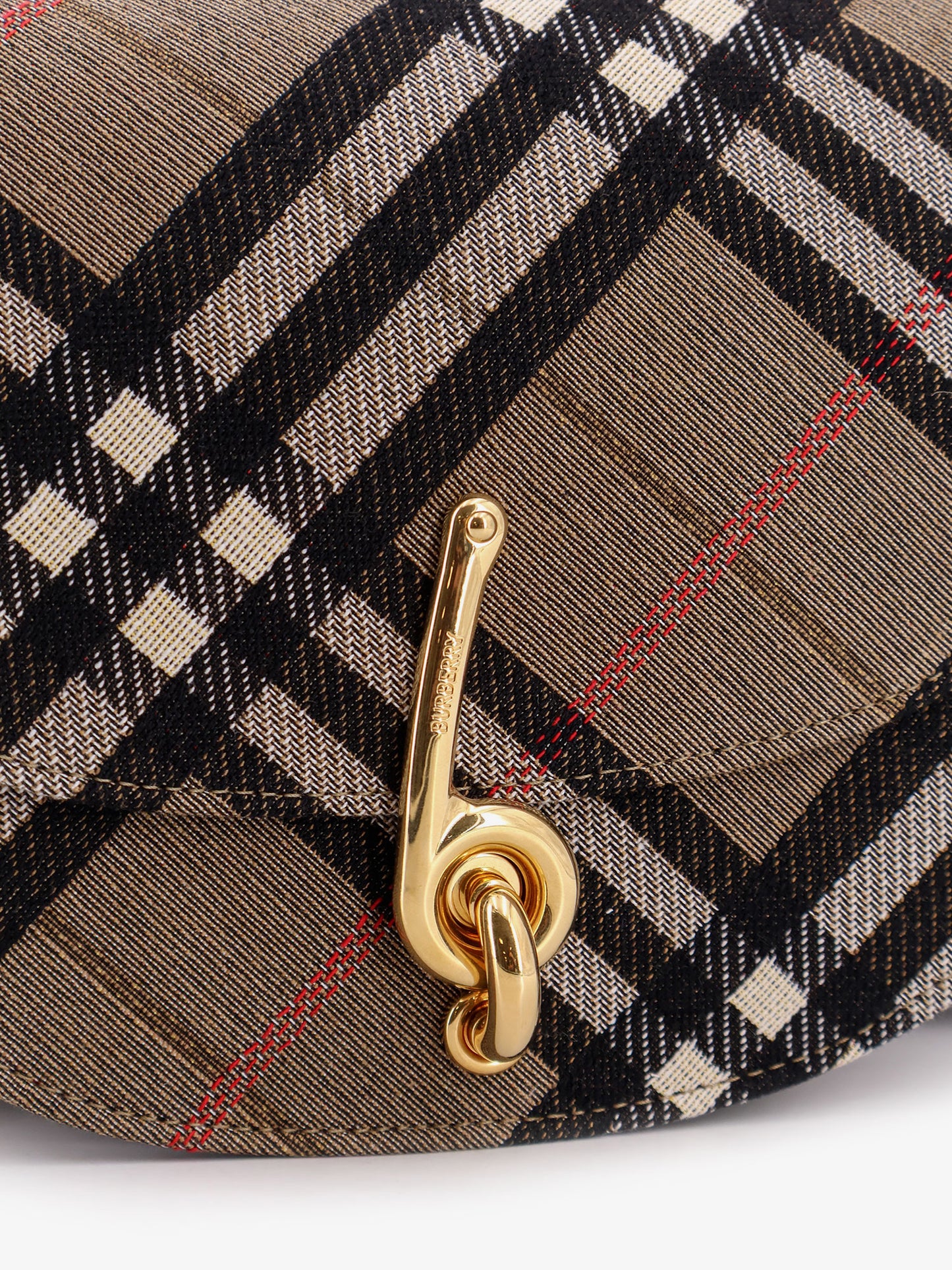 Bridle Canvas and Leather Check Shoulder Bag