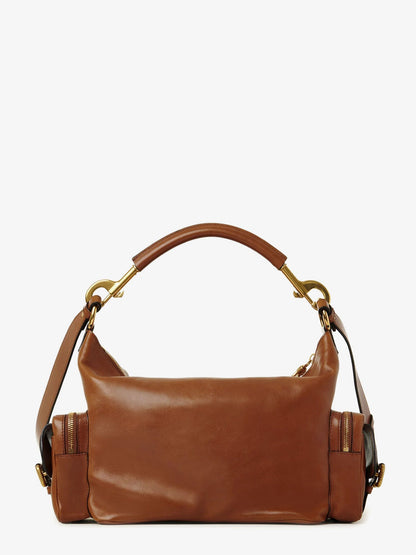 Carry shiny buffalo leather shoulder bag thumbnail