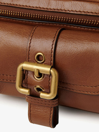 Small double carry leather bag with multipocket detail thumbnail