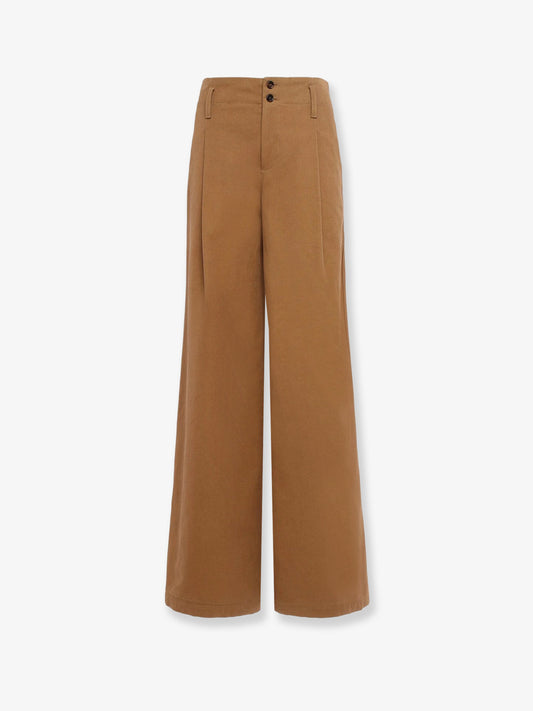 Wide leg canvas trousers