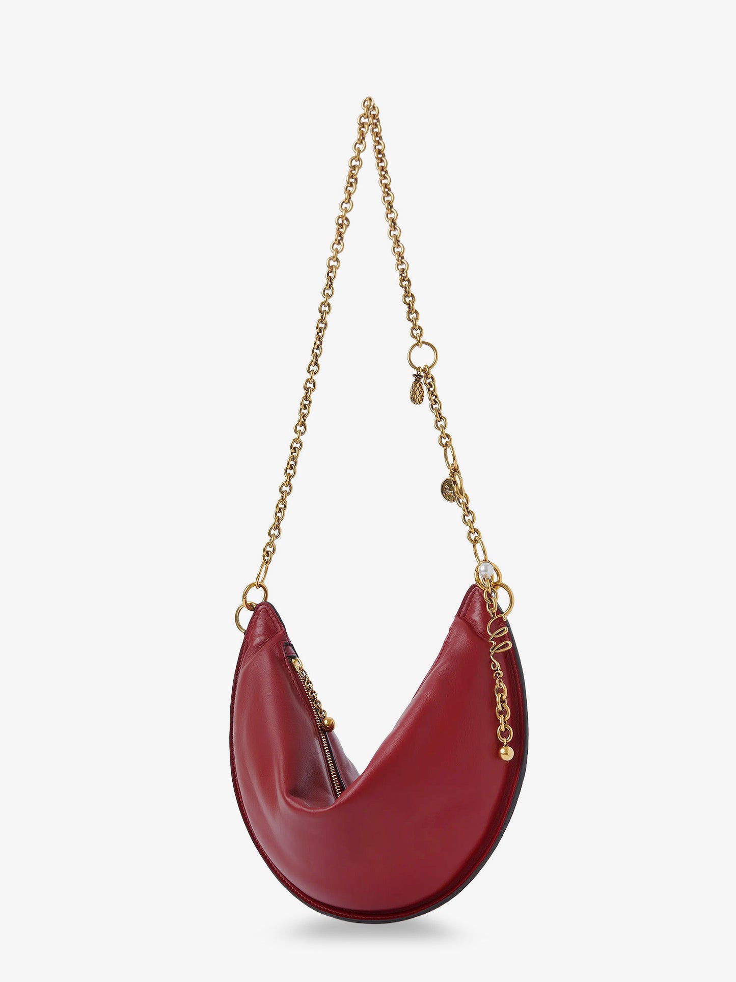 Halfmoon leather shoulder bag