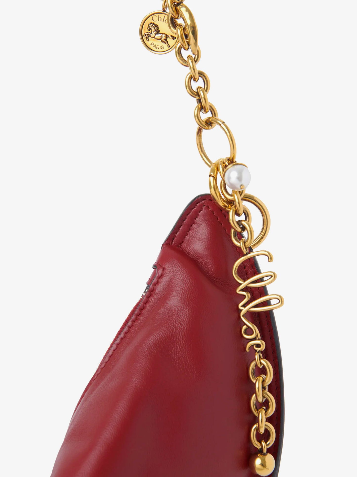 Halfmoon leather shoulder bag