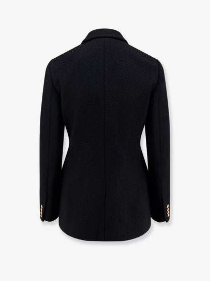 Double-breasted virgin wool blend blazer thumbnail