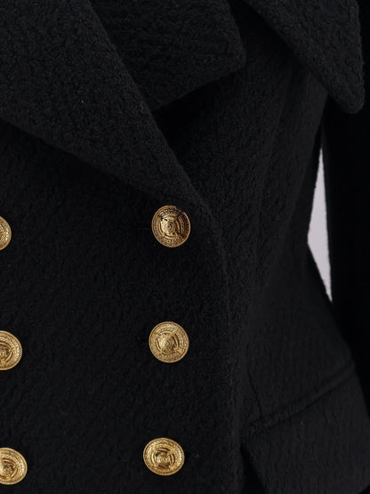 Double-breasted virgin wool blend blazer thumbnail