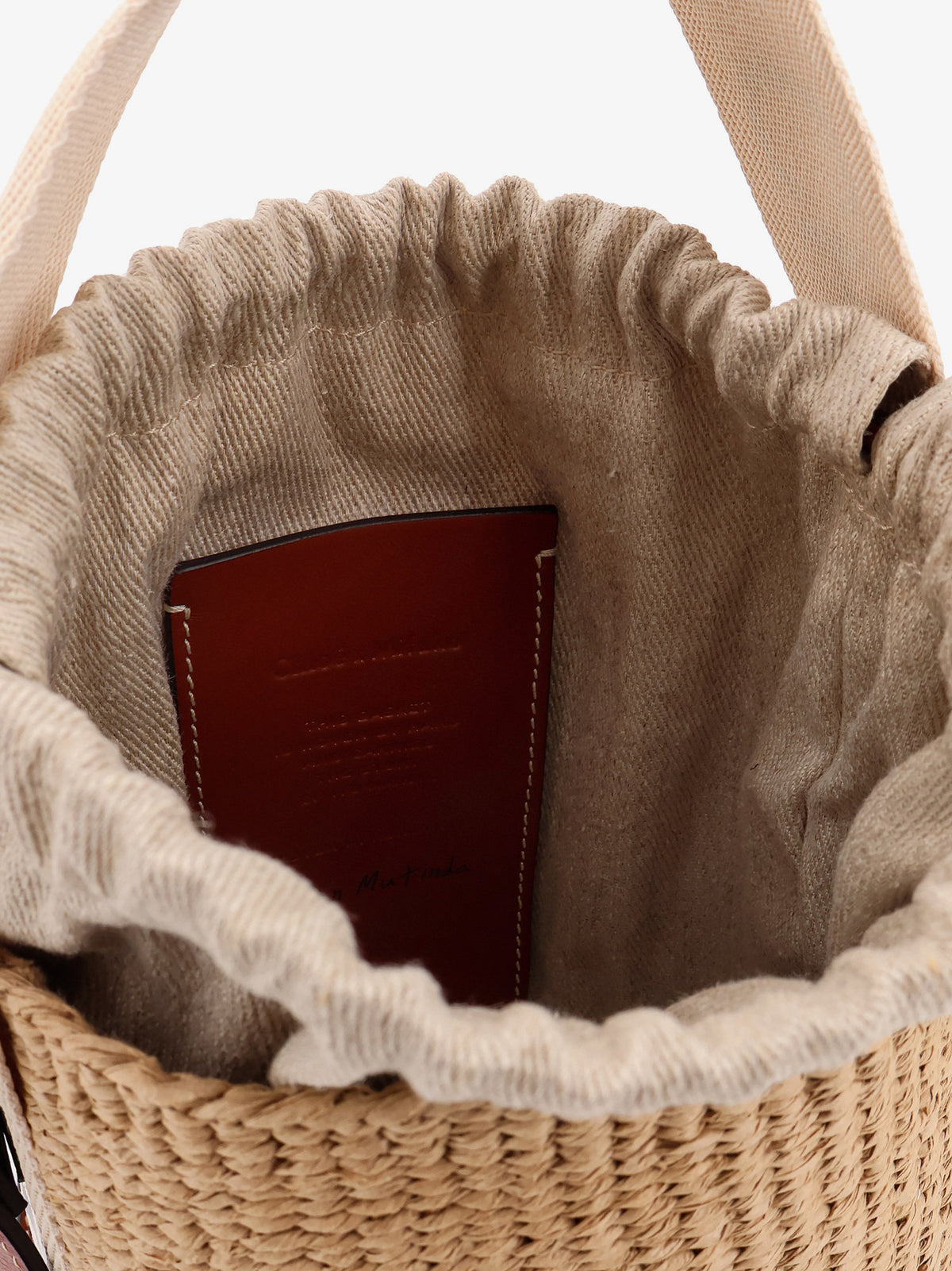 Woody rafia bucket bag