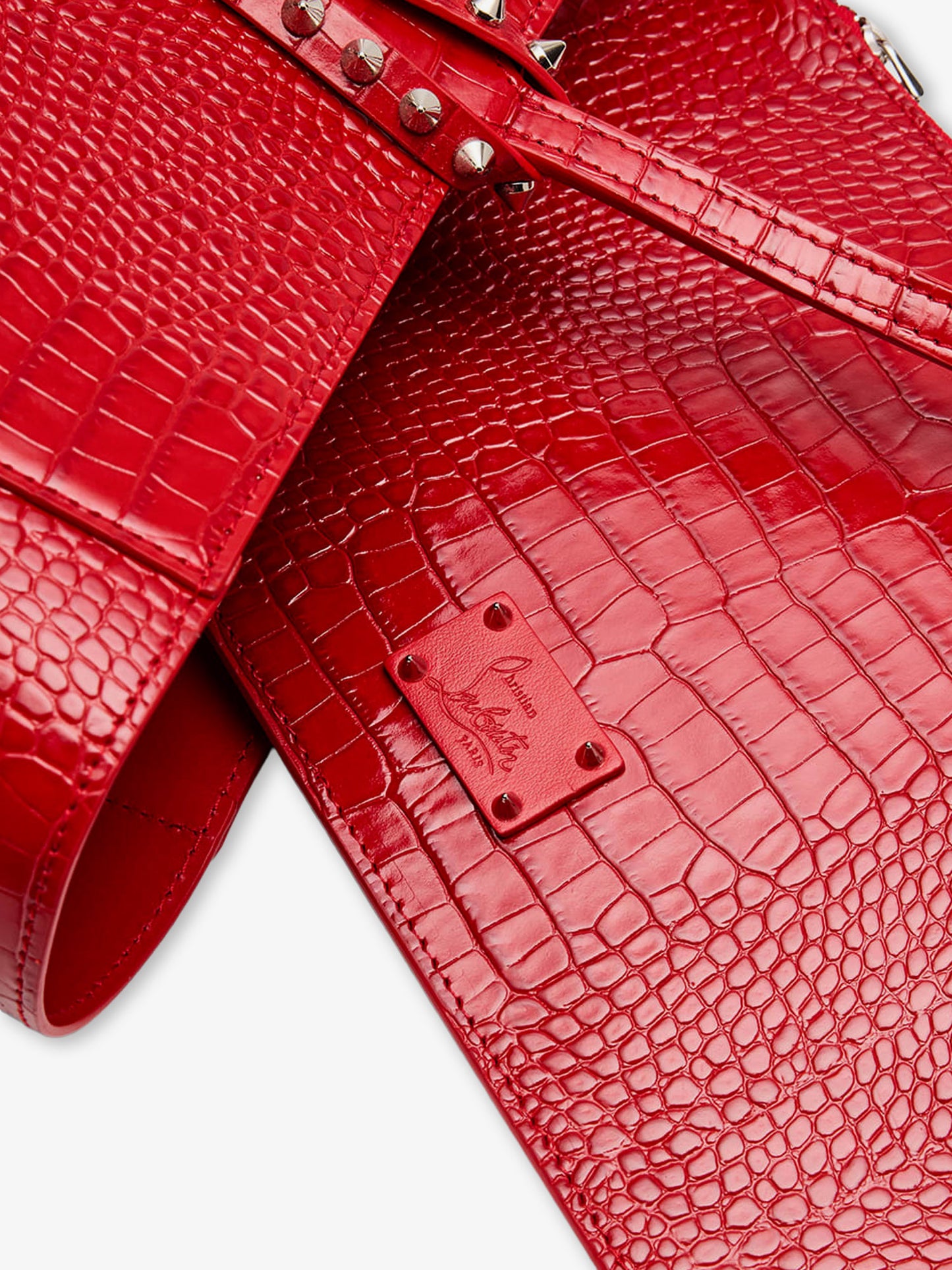 Cabata leather shoulder bag with croco effect
